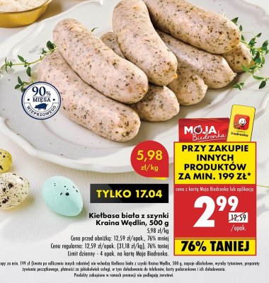 Kiełbasa biała z szynki Kraina wędlin promocja