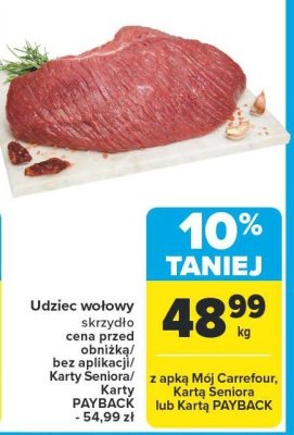 Udziec wołowy skrojony promocja w Carrefour