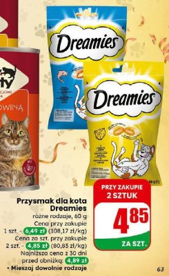 Przysmak dla kota Dreamies różne rodzaje promocja w Dino