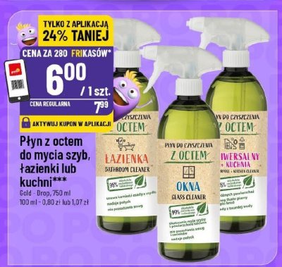 Płyn z octem do mycia szyb, łazienki lub kuchni promocja w POLOmarket