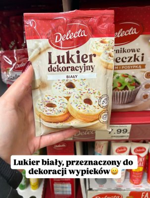 Lukier dekoracyjny biały Delecta promocja w Dino