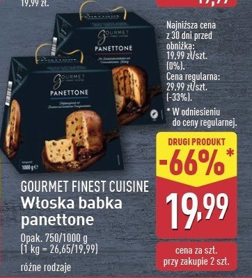 Babka panettone klasyczna Gourmet finest cuisine promocja w Aldi