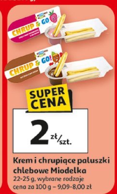 Krem i chrupiące paluszki chlebowe, wybrane rodzaje promocja w Auchan