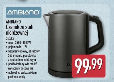 Czajnik Ambiano Czajnik ze stali nierdzewnej promocja w Aldi