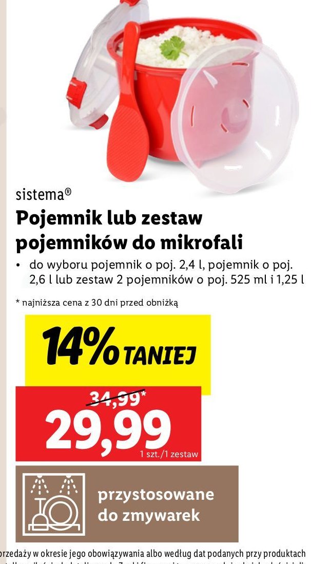 Pojemnik do kuchenki mikrofalowej 2.4 l Sistema promocja