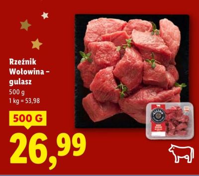 Wołowina Rzeźnik gulasz promocja w Lidl