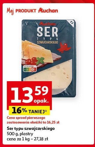 Ser typu szwajcarskiego Auchan różnorodne (logo czerwone) promocja