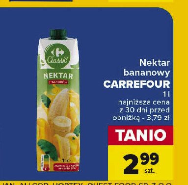Nektar bananowy Carrefour promocja