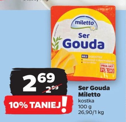 Ser gouda - kostka Miletto promocja