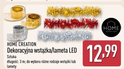 Dekoracja świąteczna LED HOME CREATION Dekoracyjna wstążka/lameta LED promocja w Aldi