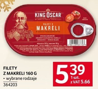Filet z makreli King Oscar 160 g różne rodzaje promocja w Selgros