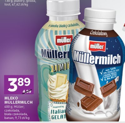 Mleko Müllermilch biała czekolada promocja w Stokrotka