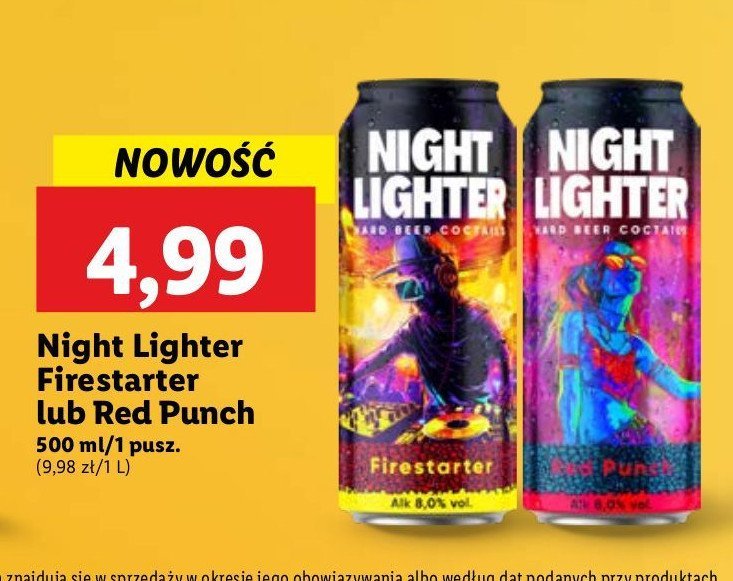 Piwo red punch Night lighter promocja