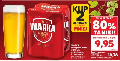 Piwo Warka Classic 4x500 ml promocja w Kaufland