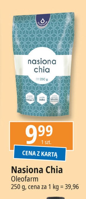 Nasiona chia Oleofarm promocja w Leclerc