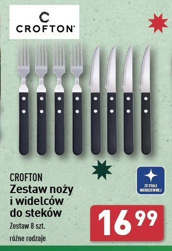 Zestaw noży i widelców do steków Crofton promocja w Aldi