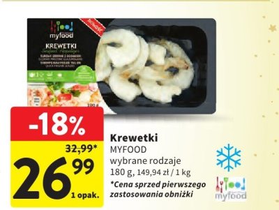 Krewetki MYFOOD wybrane rodzaje promocja w Intermarche
