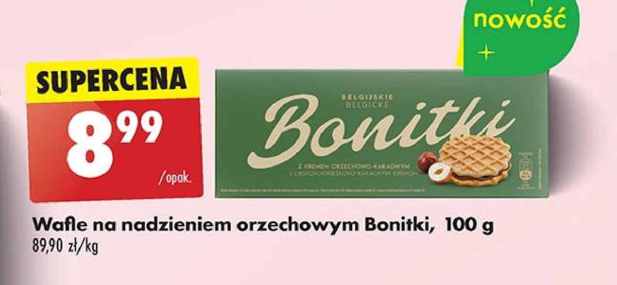 Wafle orzechowe Bonitki promocja w Biedronka