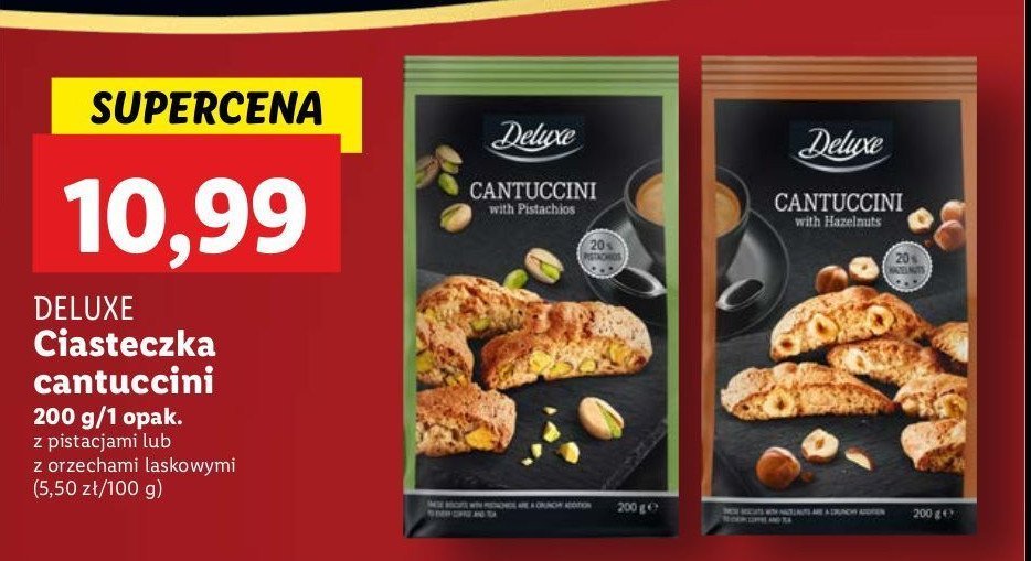 Ciastka cantuccini z orzechami Deluxe promocja