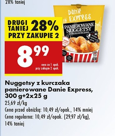 Nuggetsy z piersi kurczaka panierowane + 2 sosy Danie express promocja