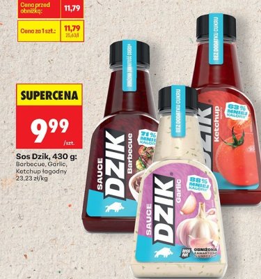 Sos Dzik, 430 g: Barbecue, Garlic, Ketchup łagodny promocja w Biedronka