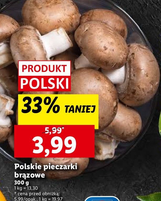 Pieczarki brązowe promocja w Lidl