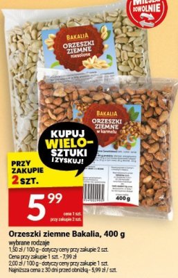 Orzeszki ziemne Bakalia, 400 g promocja w Twój Market