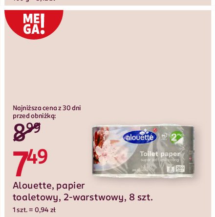 Papier toaletowy Alouette promocja w Rossmann