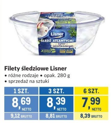 Filety śledziowe Lisner różne rodzaje promocja w Makro