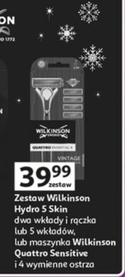 Zestaw Wilkinson Quattro Vintage maszynka do golenia i 4 wkłady promocja w Auchan