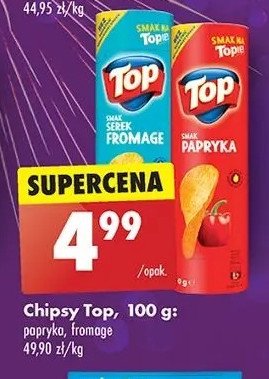 Chipsy o smaku papryki Top chips Top (biedronka) promocja