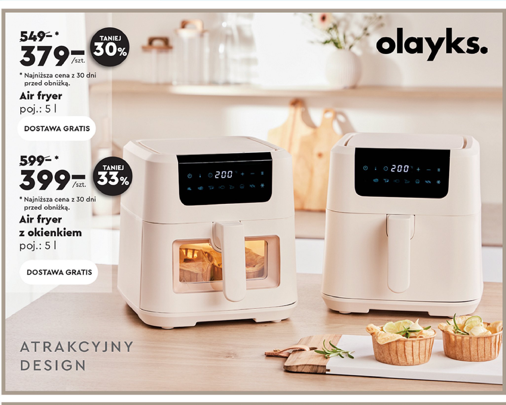 Air fryer 5 l Olayks promocja w Biedronka