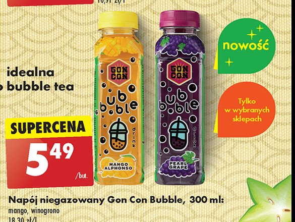 Napój bubble mango Gon con promocja