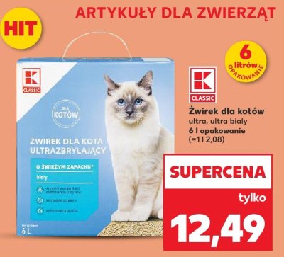 Żwirek dla kotów ultra biały promocja w Kaufland