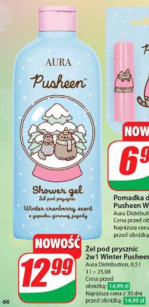 Żel pod prysznic pusheen AURA COSMETICS promocja w Dino