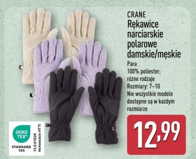 Rękawice narciarskie polarowe damskie/męskie CRANE promocja w Aldi