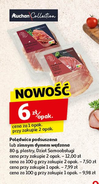 Polędwica dymem wędzona AUCHAN COLLECTION promocja