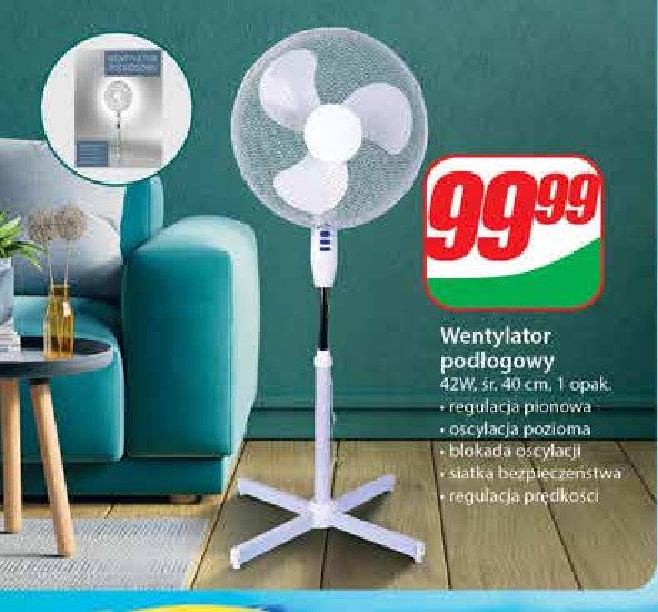Wentylator stoj膮cy 艣r. 40 cm promocja