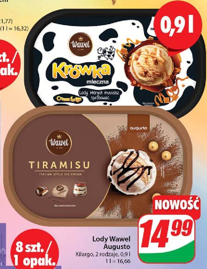 Lody krówka mleczna Augusto promocja w Dino