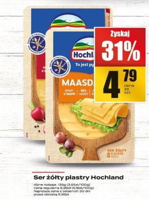 Ser żółty plastry Hochland promocja w Supeco