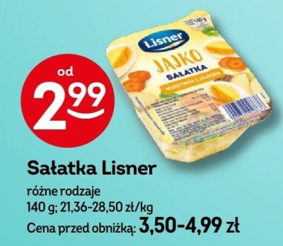 Sałatka Lisner różne rodzaje promocja w Żabka
