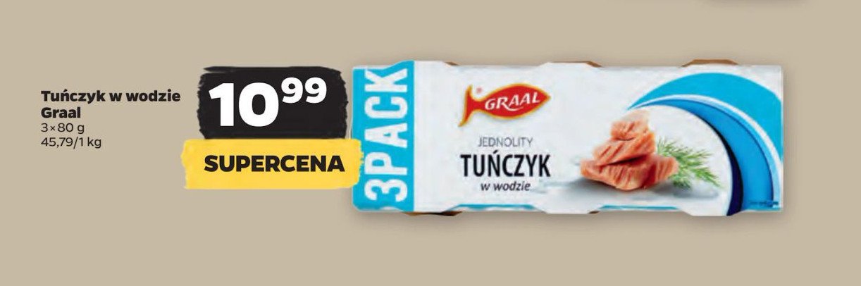 Tu艅czyk jednolity w wodzie Graal promocja