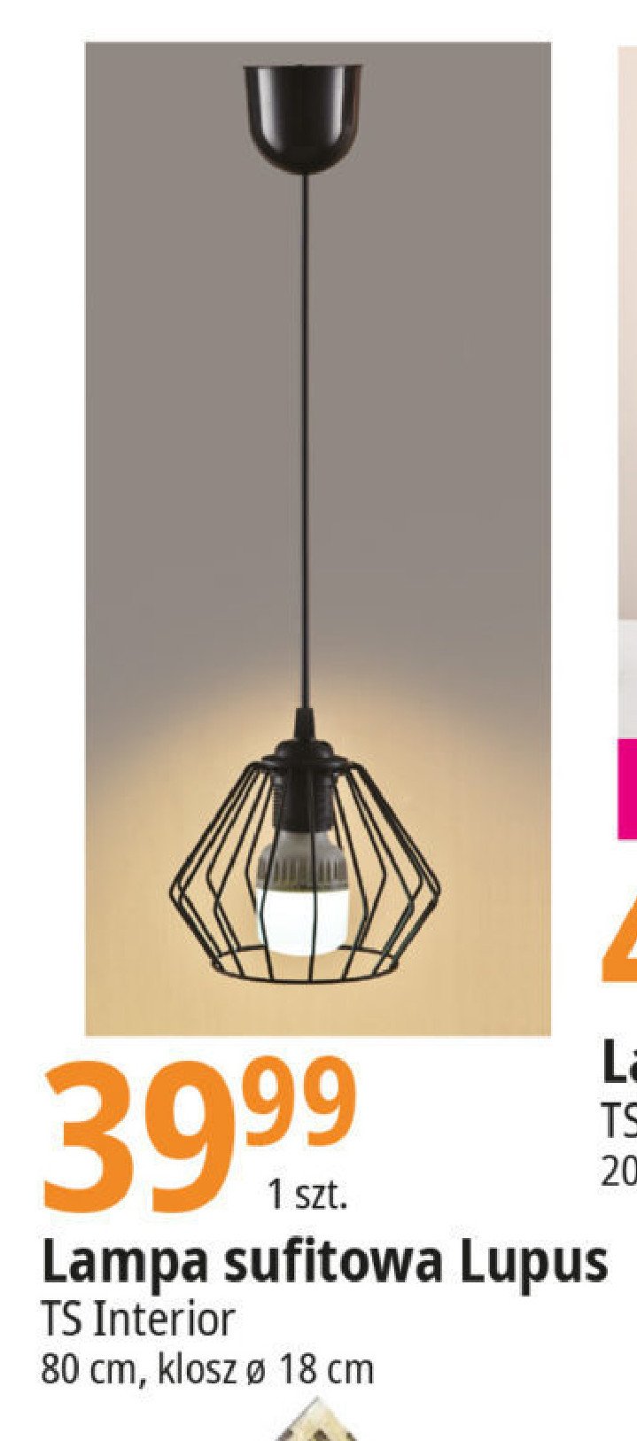 Lampa wisz膮ca 80 cm lupus Ts interior promocja