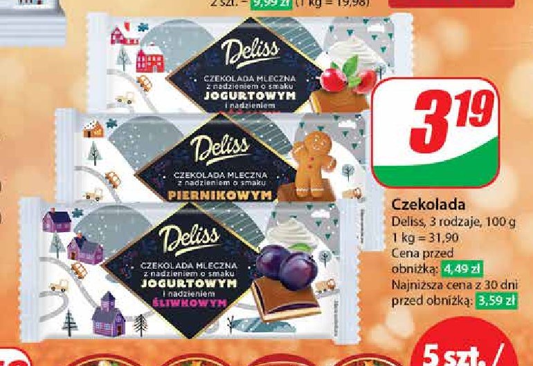 Czekolada z nadzieniem różanym Deliss promocja