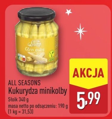 Kukurydza minikolby promocja w Aldi
