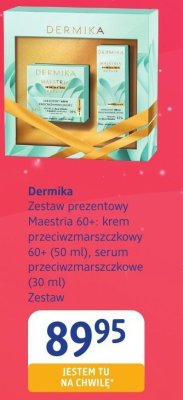 Zestaw prezentowy Dermika Prasteria 60+: krem przeciwzmarszczkowy 60+ (50 ml), serum przeciwzmarszczkowe (30 ml) promocja w Drogerie DM