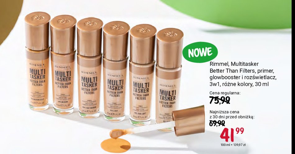Wielofunkcyjny produkt do twarzy 005 medium Rimmel the multi-tasker better than filters promocja