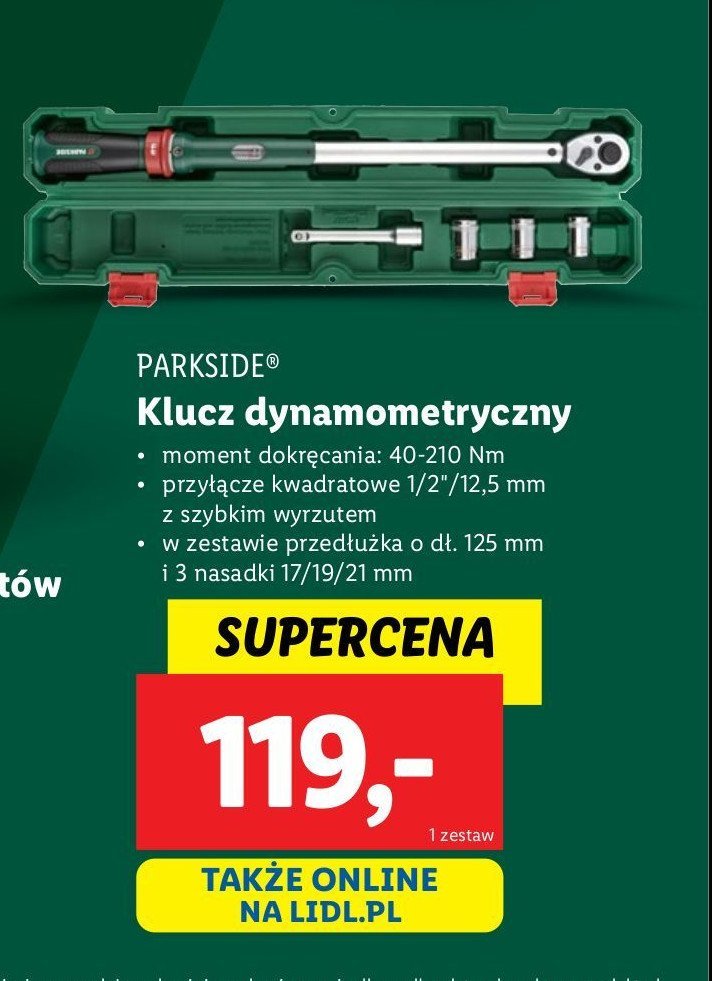 Klucz dynamometryczny Parkside promocja