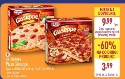 Pizza Guseppe różne rodzaje promocja w Aldi