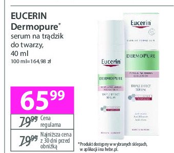 Serum do twarzy o potrójnym działaniu EUCERIN DERMOPURE promocja